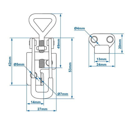 Fermeture ajustable 70-81mm incl. gache