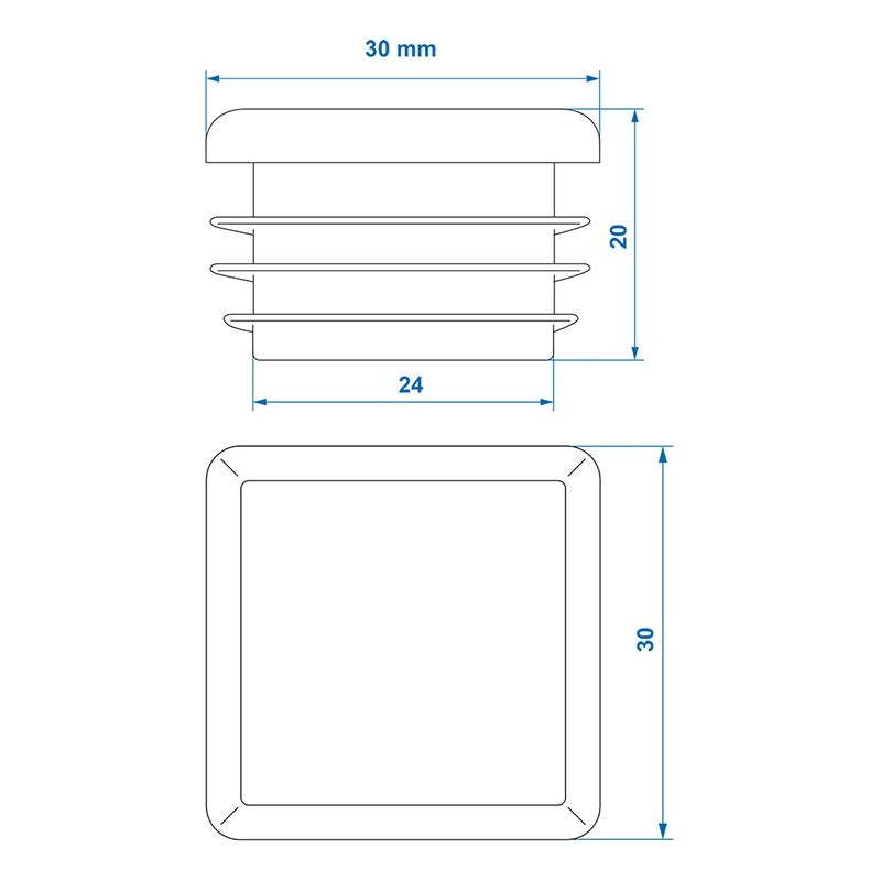 Embout 30x30mm