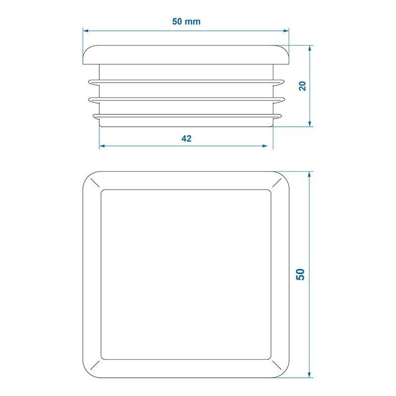 Embout 50x50mm