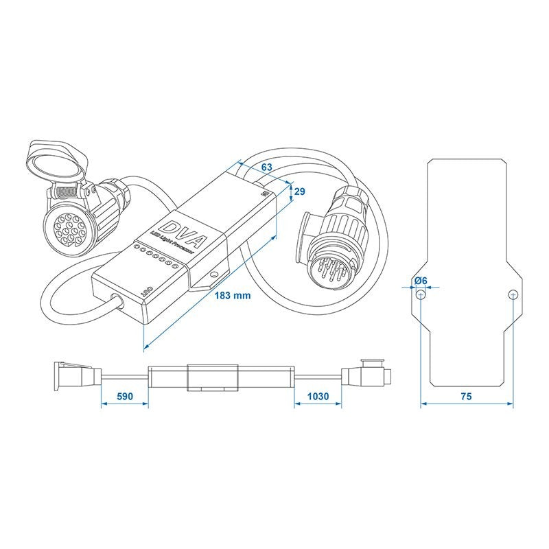 Processeur de LED 12V pour les remorques plug & play