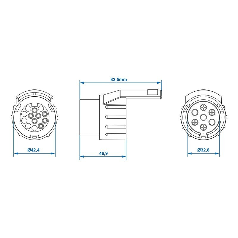 Adaptateur contre 7- vers 13-pôles