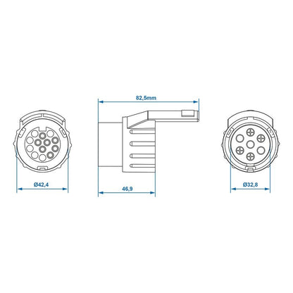 Adaptateur contre 7- vers 13-pôles