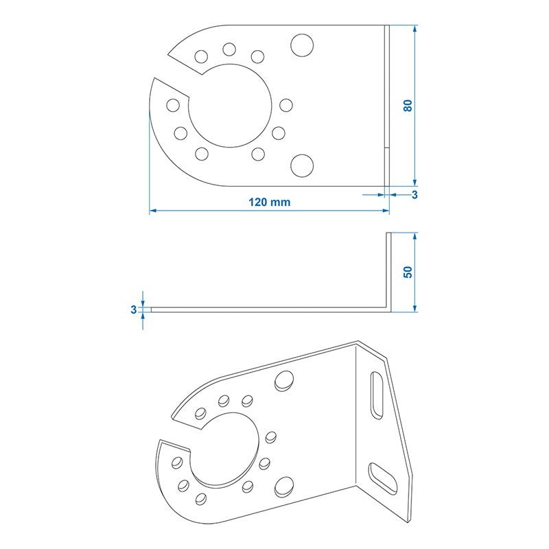 Support de prise métal incliné 8 x 5 cm