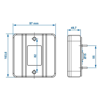 Feu arrière 4 fonctions 98x104mm incl. ampoules