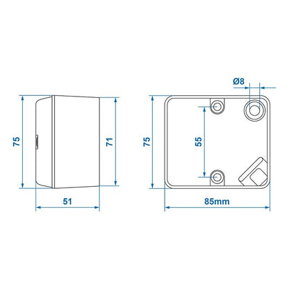 Feu anti-brouillard arrière 75x85mm