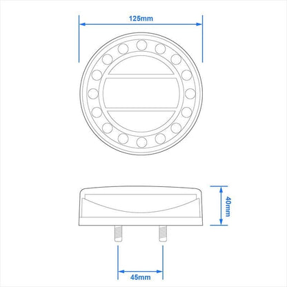 Feu arrière 12/24V 4 fonctions 125mm LED