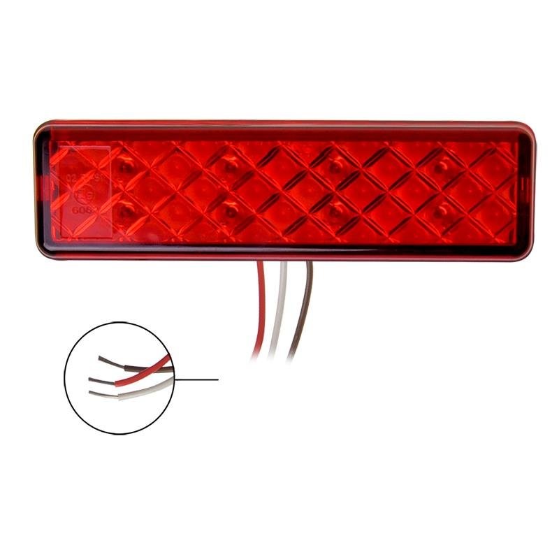 Feu arrière 12/24V 2 fonctions 135x38mm LED avec support noir