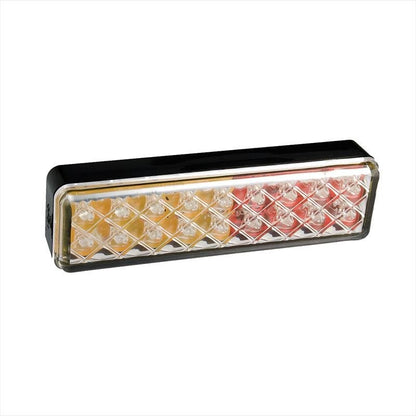 Feu arrière 12/24V 3 fonctions 135x38mm LED avec support noir