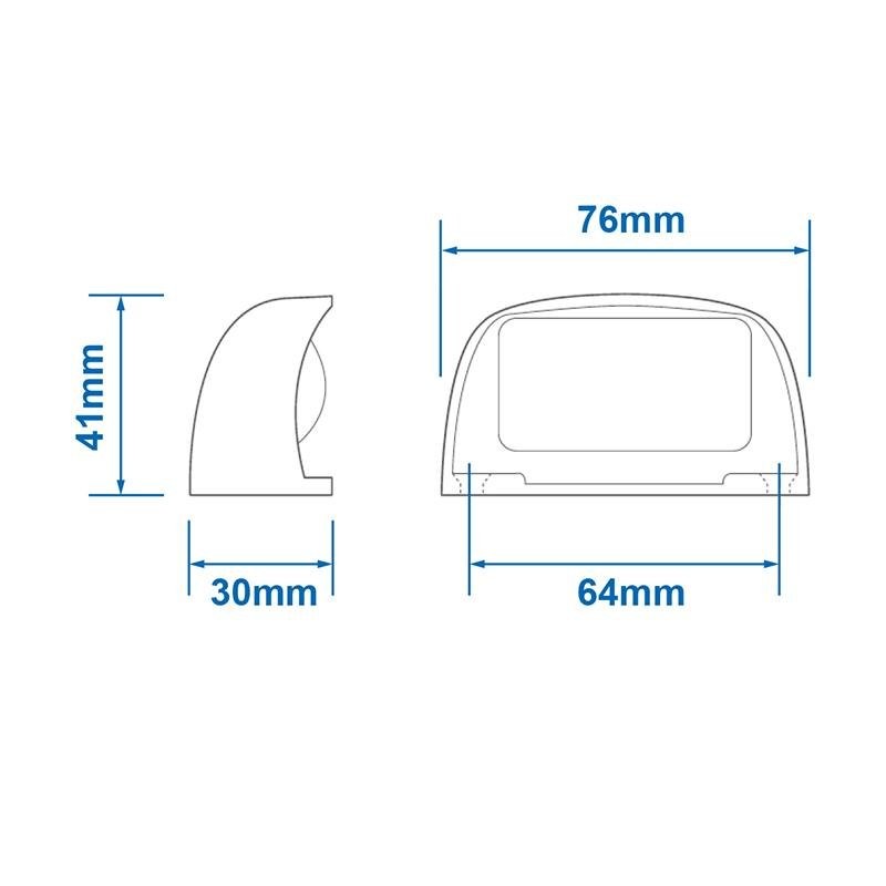 Illumination de plaque d'immatriculation 12/24V 76x41mm LED chromé