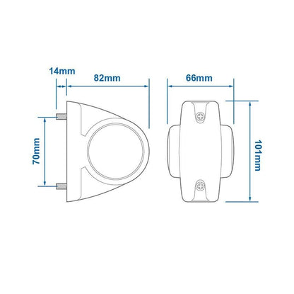 Feu de gabarit 12/24V rouge/blanc 101x82mm LED