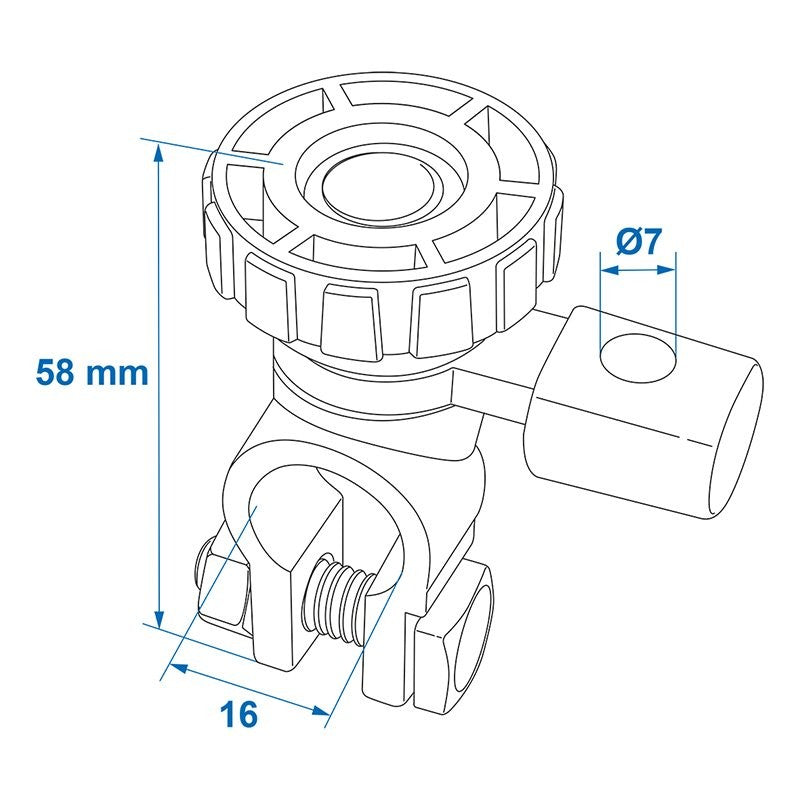 Cosse de connexion de batterie (-) avec coupe circuit ronde