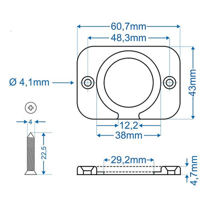 Entourage cache-vis encastrable simple