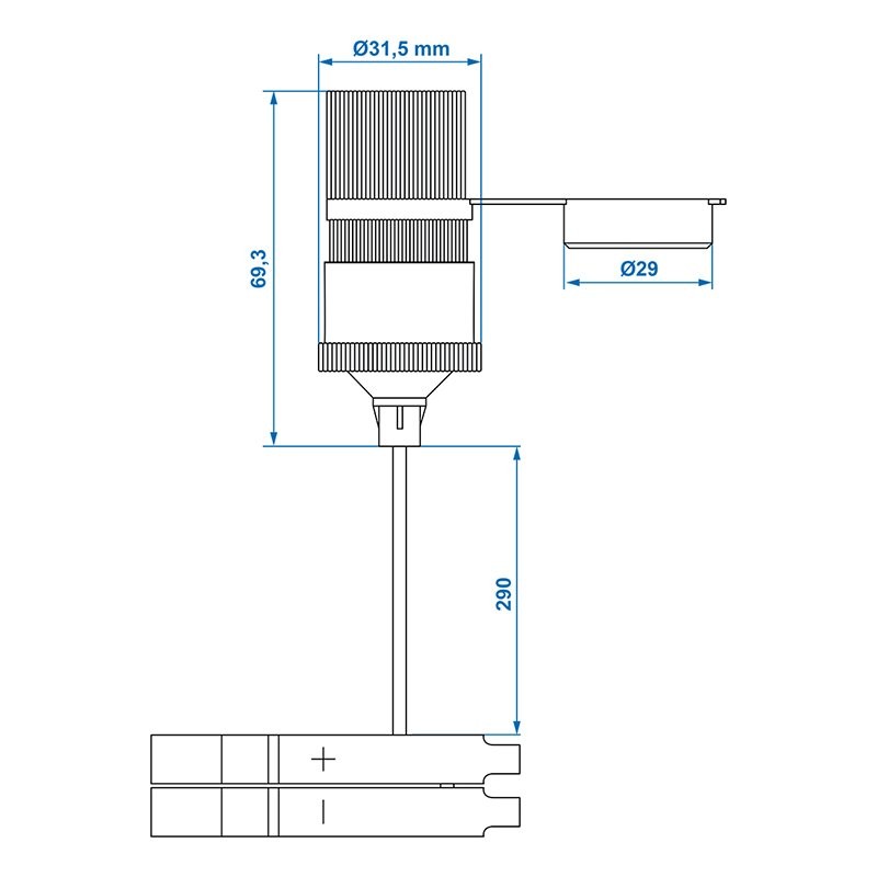 Prise Allume-cigare avec batterie clips 12V/24V-16A