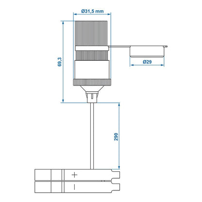 Prise Allume-cigare avec batterie clips 12V/24V-16A