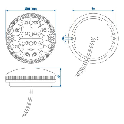 Feu anti-brouillard arrière 100x81mm 19LED