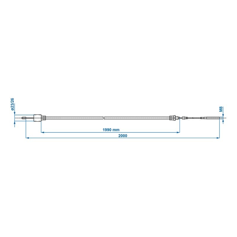 Câble de frein 1020/1216mm cloche Ø26mm convient pour AL-KO < '97