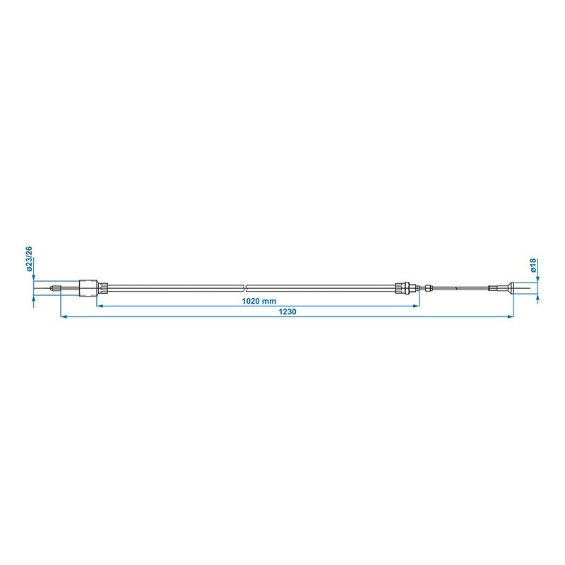 Câble de frein 1020/1216mm cloche Ø26mm convient pour AL-KO < '97