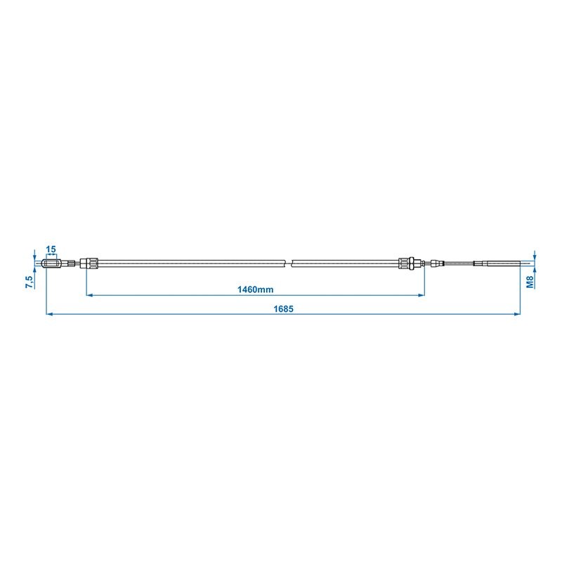 Câble de frein 1020/1216mm cloche Ø26mm convient pour AL-KO < '97