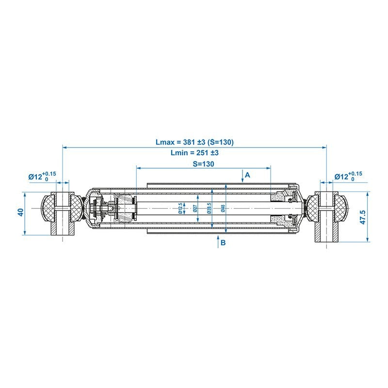 Amortisseur 900kg CC=250-380 - jeu de 2 pièces