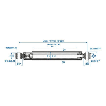 Amortisseur 900kg CC=250-380 - jeu de 2 pièces