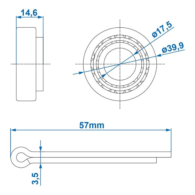 Roulement conique 11949/11910 19,05x45,23x15,49