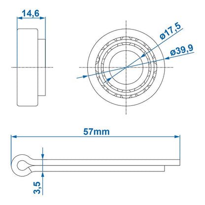 Roulement conique 11949/11910 19,05x45,23x15,49