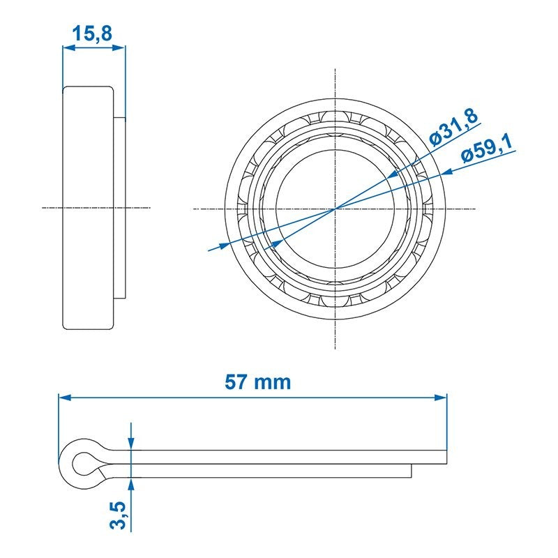 Roulement conique 11949/11910 19,05x45,23x15,49