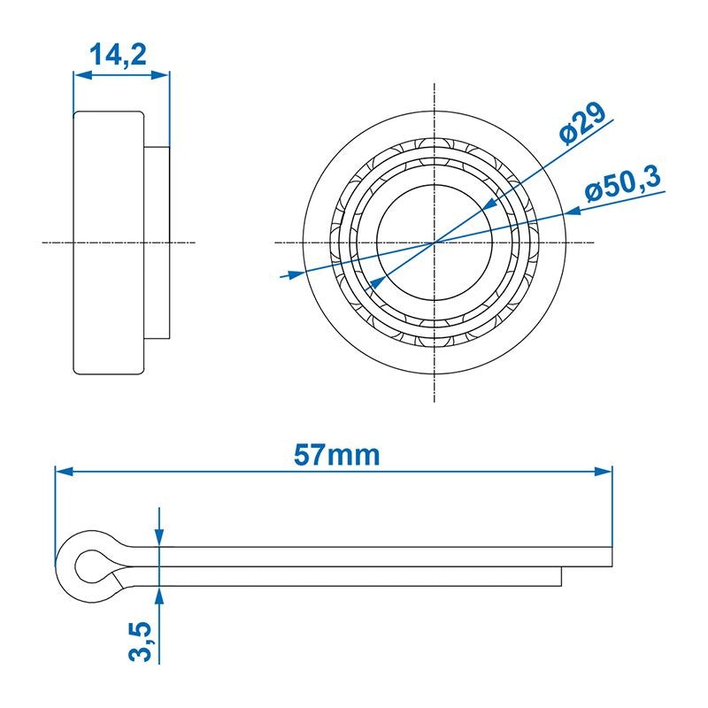 Roulement conique 11949/11910 19,05x45,23x15,49