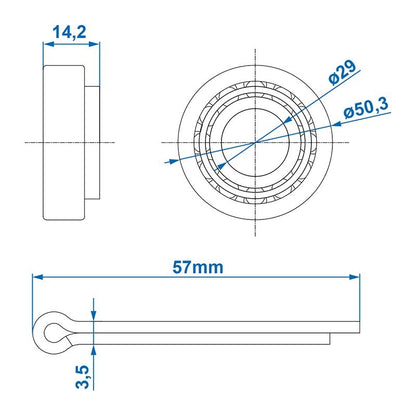 Roulement conique 11949/11910 19,05x45,23x15,49