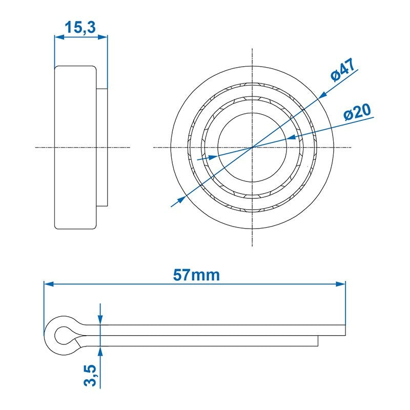 Roulement conique 11949/11910 19,05x45,23x15,49