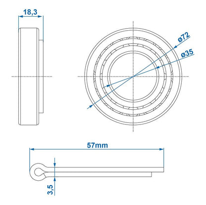 Roulement conique 11949/11910 19,05x45,23x15,49