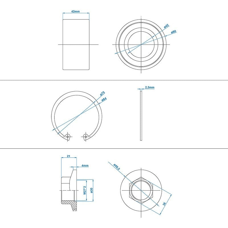 Jeu de roulement compact 34/64x37mm universel