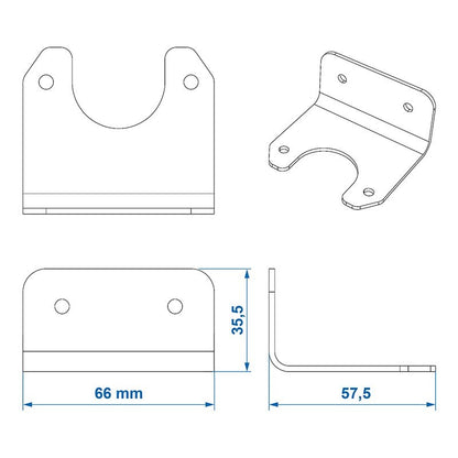 Support de prise métal incliné 8 x 5 cm