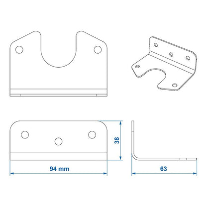 Support de prise métal incliné 8 x 5 cm