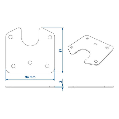 Support de prise métal incliné 8 x 5 cm