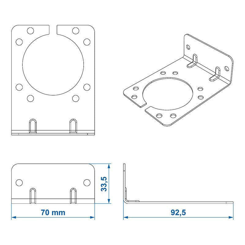 Support de prise métal incliné 8 x 5 cm