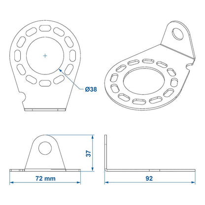 Support de prise métal incliné 8 x 5 cm