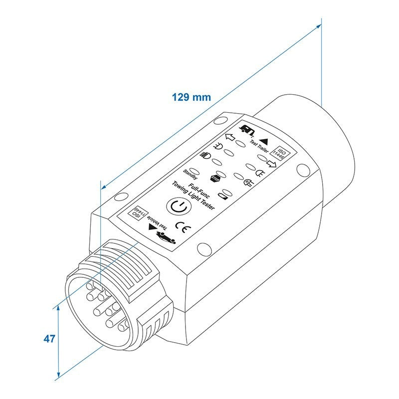 Testeur de prise 13-pôles 12V