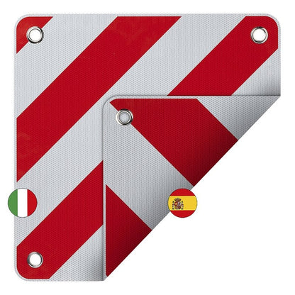 Panneau de signalisation aluminium 50x50cm pour Italie / Espagne 2 en 1