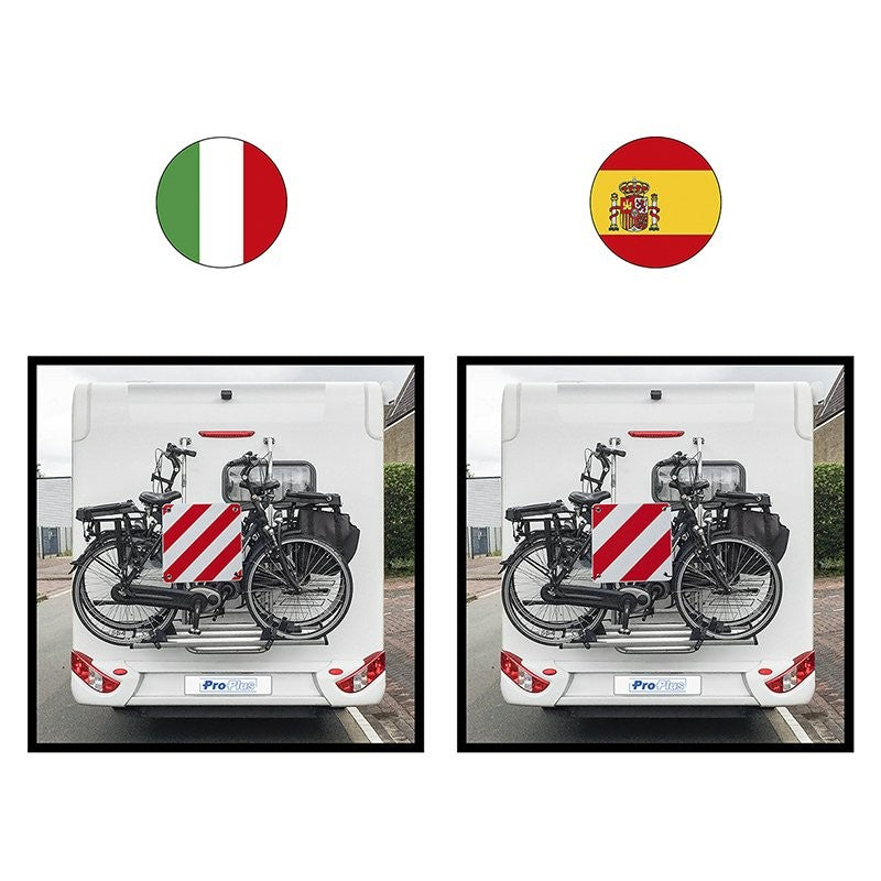 Panneau de signalisation aluminium 50x50cm pour Italie / Espagne 2 en 1