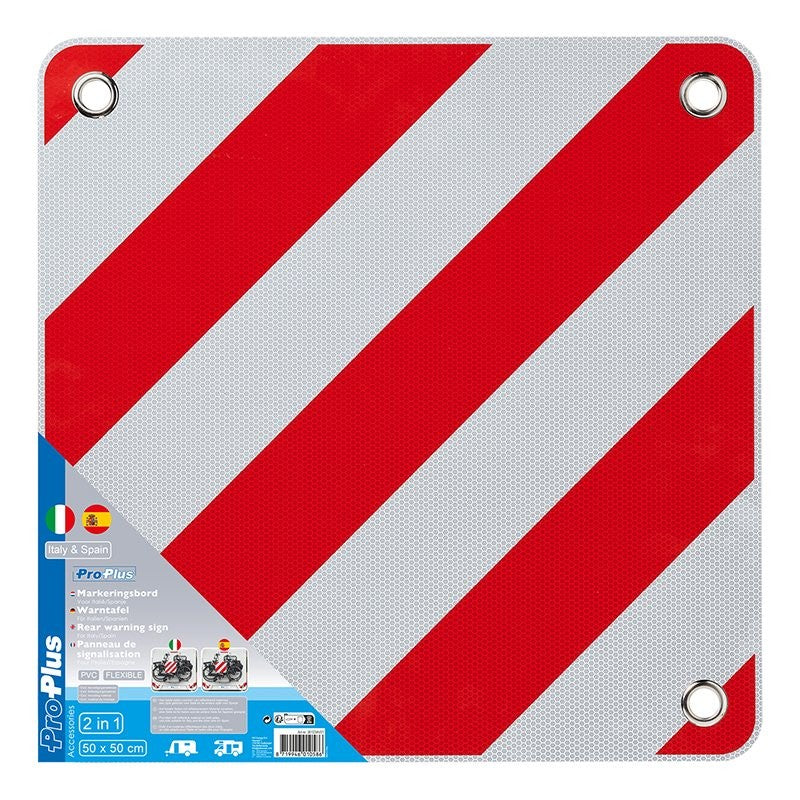 Panneau de signalisation aluminium 50x50cm pour Italie / Espagne 2 en 1