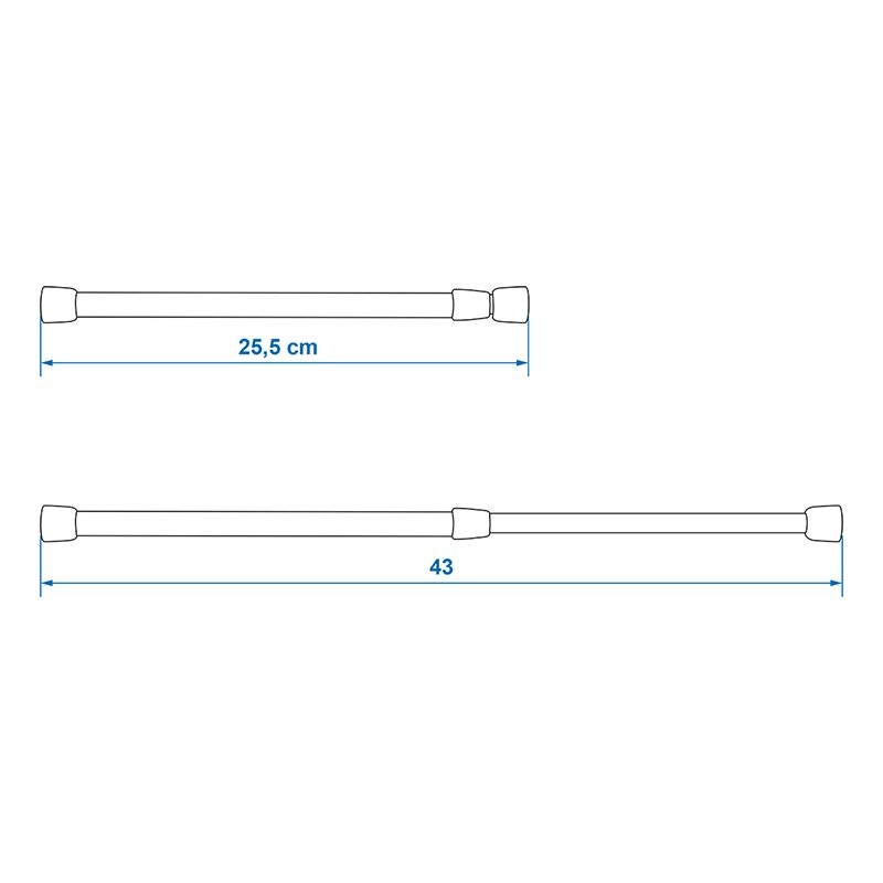 Barre anti-chutes double extensible 25,5-43cm