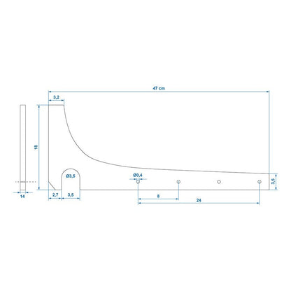 Supports corde à linge pour poignées de manoeuvre horizontales 3-pièces