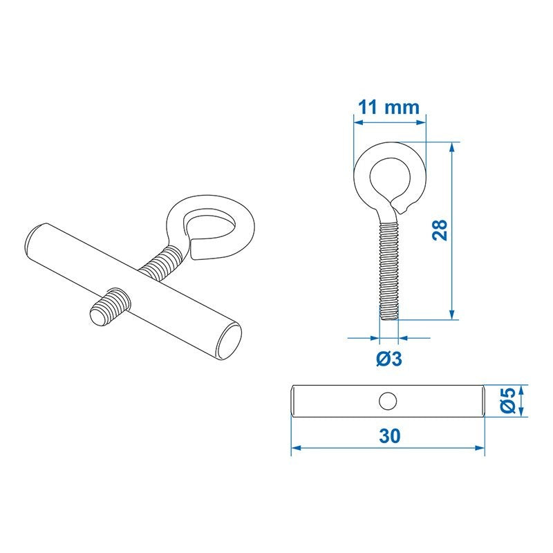 Butée de rail d'auvent 8-10 mm - jeu de 2 pièces