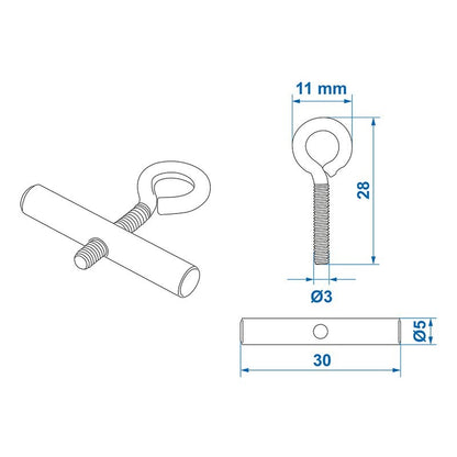 Butée de rail d'auvent 8-10 mm - jeu de 2 pièces