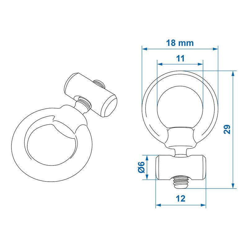 Butée de rail d'auvent 8-10 mm - jeu de 2 pièces