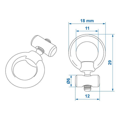 Butée de rail d'auvent 8-10 mm - jeu de 2 pièces