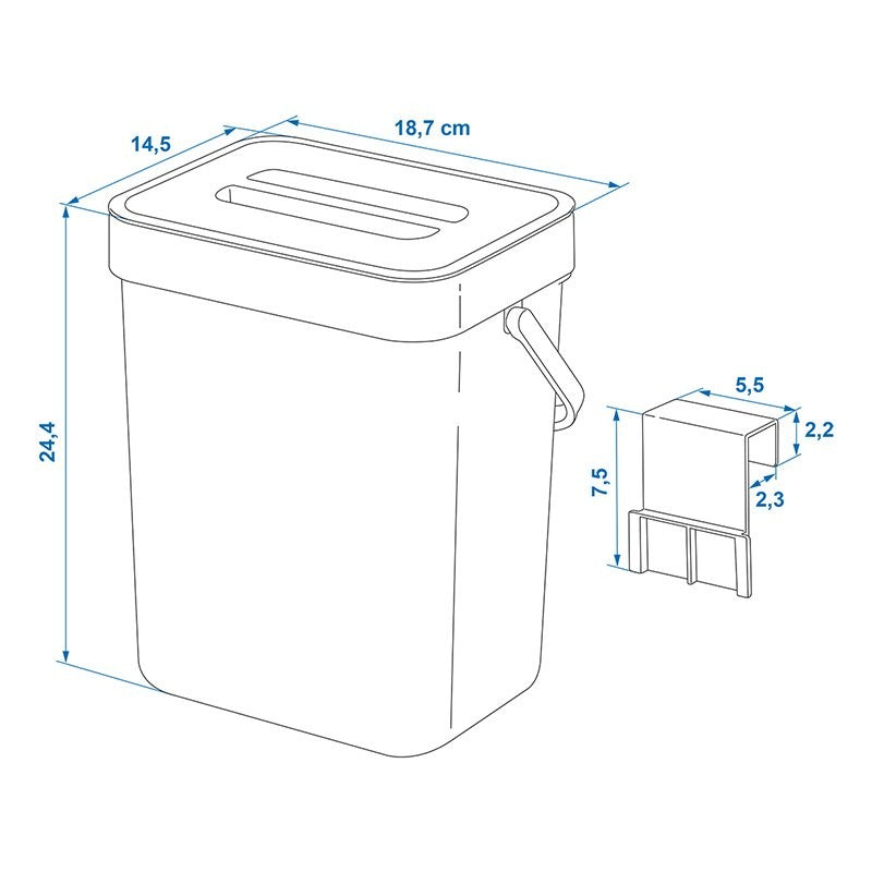 Poubelle avec couvercle 3L pour caravane / camping-car