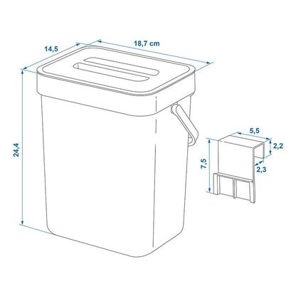 Poubelle avec couvercle 3L pour caravane / camping-car