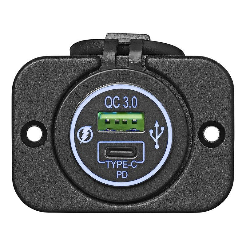 Prise-USB double à encastrer type A 3100mA 12V/24V